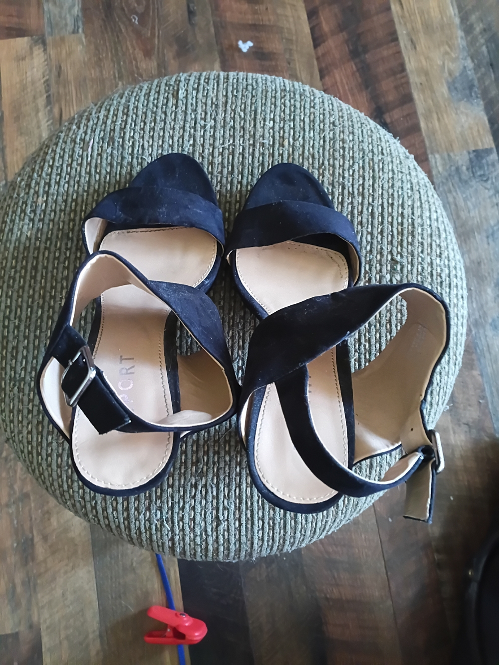 Black Womens Suede Ankle Strap Sandals By Report